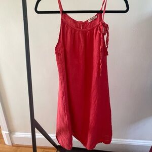 Coral Linen Dress